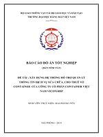 tóm tắt đồ án Xây dựng hệ thống hỗ trợ quản lý thông tin dịch vụ sửa chữa, bảo dưỡng và cho thuê vỏ container của Công ty Cổ phần Container Việt Nam Viconship.