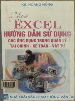 Excel hướng dẫn sử dụng các ứng dụng trong quản lý tài chính - kế toán - vật tư