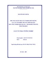 Điều tra nguồn thải gây ô nhiễm môi trường của các xí nghiệp, nhà máy trên địa bàn khu công nghiệp khai quang   thành phố vĩnh yên tỉnh vĩnh phúc