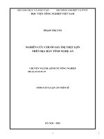 Nghiên cứu chuỗi giá trị thịt lợn trên địa bàn tỉnh nghệ an