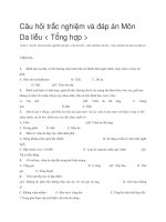 Câu hỏi trắc nghiệm và đáp án Môn Da liễu