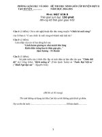 Tập đề và đáp án thi học sinh giỏi môn ngữ văn năm 2015