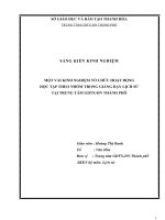 SKKN Một vài kinh nghiệm tổ chức hoạt động học tập theo nhóm trong giảng dạy lịch sử tại Trung tâm GDTX - DN Thành phố