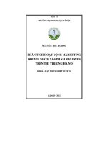 Phân tích hoạt động marketing đối với nhóm sản phẩm micadis trên thị trường hà nội