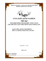 Sáng kiến kinh nghiệm TÍCH HỢP HÌNH THÀNH BIỂU TƯỢNG TOÁN CHO TRẺ MẪU GIÁO NHỠ TRONG HOẠT ĐỘNG GÓC