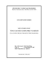 SKKN Một số biện pháp nhằm nâng cao chất lượng phục vụ khách tại cơ sở 2- Trung tâm GDTX Tỉnh Thanh Hóa