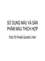 Slide sử dụng máu và sản phẩm máu thích hợp