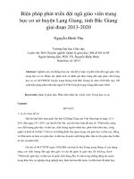 Biện pháp phát triển đội ngũ giáo viên trung học cơ sở huyện Lạng Giang, tỉnh Bắc Giang giai đoạn 20132020