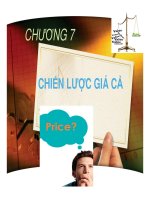 Slide môn marketing du lịch: Chương 7: Chiến lược giá cả