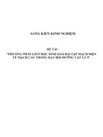 SKKN Phương pháp giúp học sinh giải bài tập mạch điện về mạch cầu trong dạy bồi dưỡng Vật lý 9