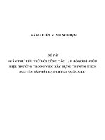 SKKN Văn thư lưu trữ với công tác lập hồ sơ để giúp hiệu trưởng trong việc xây dựng trường THCS Nguyễn Bá Phát đạt chuẩn quốc gia