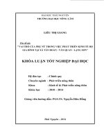 Vai trò của Phụ nữ trong phát triển kinh tế nông hộ gia đình tại xã Tân Đoàn- Văn Lang- Lạng Sơn