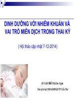 Dinh dưỡng với nhiễm khuẩn và vai trò miễn dịch trong thai kỳ  BS. Đỗ Thị Kim Ngọc