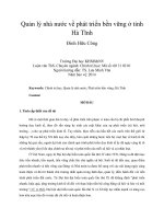 Quản lý nhà nước về phát triển bền vững ở tỉnh Hà Tĩnh