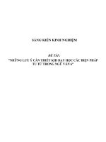 SKKN Những lưu ý cần thiết khi dạy học các biện pháp tu từ trong Ngữ văn 6