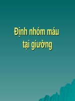 Slide định nhóm máu hệ ABO tại giường bệnh