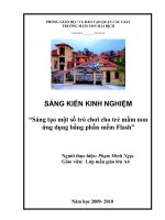 sáng kiến kinh nghiệm Sáng tạo một số trò chơi cho trẻ mầm non ứng dụng bằng phần mềm Flash