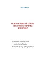 ỨNG DỤNG THỬ NGHIỆM CHẤT GIỮ ẨM ‘CH’ CHO CÂY TRỒNG CẠN TRÊN ĐỊA BÀN HUYỆN ĐỊNH QUÁN