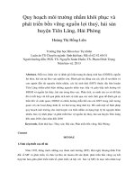 Quy hoạch môi trường nhằm khôi phục và phát triển bền vững nguồn lợi thuỷ, hải sản huyện Tiên Lãng, Hải Phòng