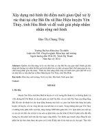 Xây dựng mô hình thí điểm nuôi giun Quế xử lý rác thải tại chợ Bãi Đa xã Bảo Hiệu huyện Yên Thủy, tỉnh Hòa Bình và đề xuất giải pháp nhằm nhân rộng mô hình