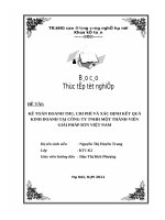 Kế toán doanh thu, chi phí, xác định kết quả kinh doanh tại Công ty TNHH Một thành viên giải pháp BTN Việt Nam