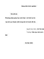 phương pháp giúp học sinh lớp 1 vẽ hình tự tin tạo bố cục thuận mắt trong bài vẽ tranh đề tài.