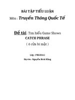 tiểu luận Tìm hiểu Game Shows CATCH PHRASE ( ô cửa bí mật )