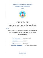 Hoàn Thiện Kế Toán Chi Phí Sản Xuất Và Tính Giá Thành Sản Phẩm Tại Công Ty Cổ Phần Số 8 Quỳnh Sơn