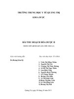 BÀI THU HOẠCH HÓA DƯỢC II