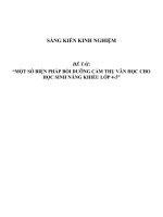 SKKN Một số biện pháp bồi dưỡng cảm thụ văn học cho học sinh năng khiếu lớp 4-5