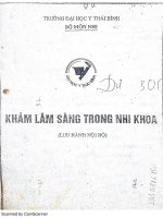 Hướng dẫn khám lâm sàng trong nhi khoa, đại học y Thái Bình
