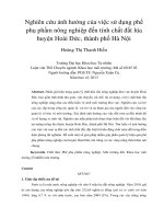 Nghiên cứu ảnh hưởng của việc sử dụng phế phụ phẩm nông nghiệp đến tính chất đất lúa huyện Hoài Đức, thành phố Hà Nội