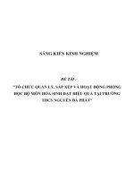 SKKN Tổ chức quản lý, sắp xếp và hoạt động phòng học bộ môn hóa sinh đạt hiệu quả tại trường THCS Nguyễn Bá Phát