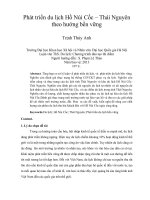 Phát triển du lịch Hồ Núi Cốc – Thái Nguyên theo hướng bền vững