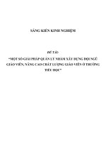 SKKN Một số giải pháp quản lý nhằm xây dựng đội ngũ giáo viên, nâng cao chất lượng giáo viên ở trường tiểu học