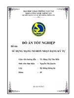 đồ án tốt nghiệp sử dụng mạng nơ ron nhận dạng ký tự