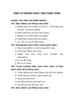 Câu hỏi trắc nghiệm sinh lý bệnh học tổ chức máu