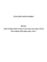 SKKN Một số biện pháp áp dụng dạy dạng bài thực hành thí nghiệm môn khoa học lớp 5