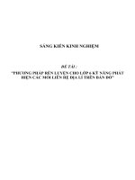 SKKN Phương pháp rèn luyện cho lớp 6 kỹ năng phát hiện các mối liên hệ Địa lí trên bản đồ