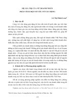 hệ giá trị của nữ doanh nhân, phân tích một số yếu tố tác động