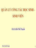 QUẢN LÝ CÔNG TÁC HỌC SINH - SINH VIÊN