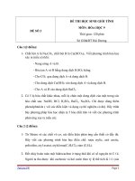 đề thi học sinh giỏi tỉnh  môn hóa học lớp 9