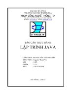 báo cáo thực hành lập trình java