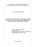 SKKN Vận dụng tính đơn điệu và đồ thị của hàm số vào bài toán giải phương trình, bất phương trình và hệ phương trình