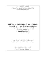 Đánh giá vai trò của cộng đồng trong công tác quản lý và bảo tồn đa dạng sinh học tại vườn quốc gia Bidoup – Núi Bà