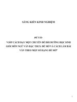 SKKN Góp cách dạy một chuyên đề bồi dưỡng học sinh giỏi môn Ngữ Văn bậc THCS Đề mở và cách làm bài văn theo một số dạng đề mở