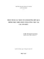 ẢNH HƯỞNG CỦA NHÂN TỐ ĐẾN QUÁ TRÌNH THỰC HIỆN VÀ PHÂN TÍCH CÔNG VIỆC CỦA CÁC TỔ CHỨC
