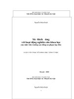 luận văn thạc sĩ Sự thích ứng với hoạt động nghiên cứu khoa họccủa sinh viên trường cao đẳng sư phạm bạc liêu