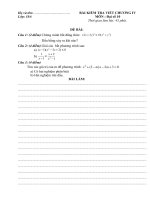 đề kt chương IV toán 10 (CB)