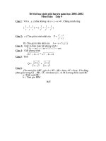 de thi hoc sinh gioi huyen nam hoc 2001-2002 mon toan lop 9